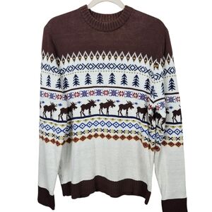 Dog Threads Caribou Winter Ugly Christmas Sweater Unisex Men's Size Small
